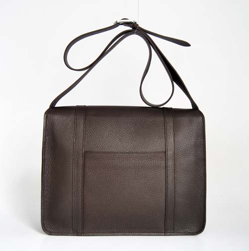 Hermes Steve Togo Leather Messenger Bag Dark Coffee 92112 On Sale